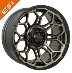 Set of 4 – GTW Bravo 14 inch Matte Bronze/Black Golf Cart Wheel | Off Road Wheel