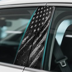 2PCS B Pillar Sticker Decal Set – Gloss Vinyl – USA Flag Style – Waterproof