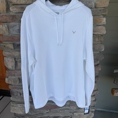 Callaway Golf Men’s Midweight Ottoman Pullover Hoodie XL Bright White NWT