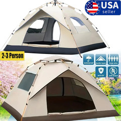 2-3 Person Pop Up Tents Waterproof Windproof Instant Tent for Camping Hiking US