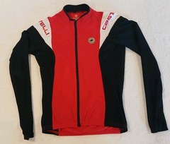 Castelli Passista Black And Red Thermal Cycling Long Sleeve Zip Up Jacket Med