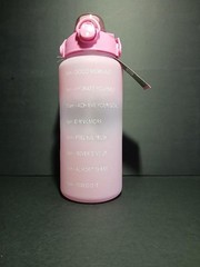 Athletic Essentials – 68 oz Motivational Water Bottle – Flip Lock Lid – PINK