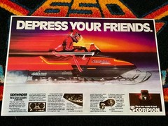 🏁 ‘81 SCORPION SIDEWINDER 440 Snowmobile Poster vintage sled REVOLUTIONARY 🔴🟡