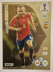 2018 World Cup Adrenalyn XL Andres Iniesta Icon Rare #442 Panini Spain