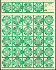 IBS50RF – Official IBS Rimfire 50 Yard Target (100 Pck), Tagboard, Green 14″x17″