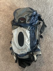 Osprey Atmos 65 Hiking Camping Backpack Pack Large – Blue & Gray