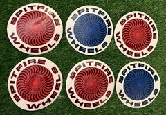 Spitfire Skateboards Pinwheel Sticker 7.5″ Round Lot Of 6 Vintage 90s