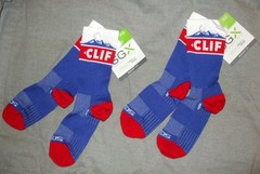 Two (2) Pairs – Sock-Guy SGX Cycling Socks, Blue, Team Clif (ONE SIZE)