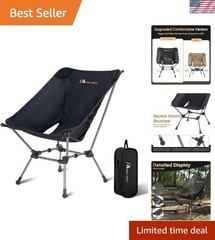 Portable Camping Chair Plus, Larger & Roomier, Compact and Lightweight, Foldi…