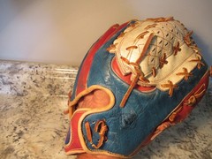 King Baseball Glove Red White & Blue Nice! Check All The Pics! Free USA Shipping