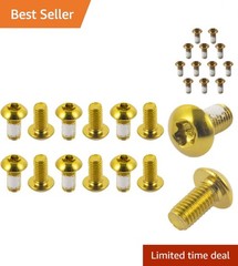 M5x10mm T25 Steel Bicycle Brake Rotor Bolts – Gold & Color Options Available