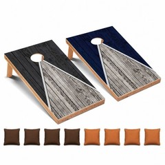 Dark Grey and Navy Pyramid All Weather CORNHOLE BEANBAG TOSS GAME Set