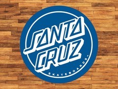 Santa Cruz Skateboards Blue Water Proof UV Safe Glossy Vinyl Sticker Skate Surf