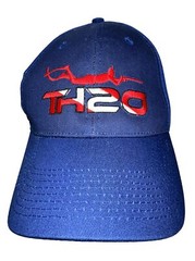 TH20 Scuba Navy Blue w Red Pristine Hat Cap Hook Loop Bayside Made in USA