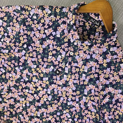 Bad Birdie Floral Performance Golf Polo 2XL Navy Pink Blue Golfcore Mens Shirt