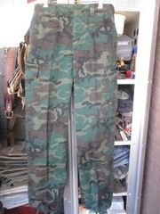 Thai, Thailand Marine Corps HBT Camouflage Combat Pants, Woodland ERDL Camo