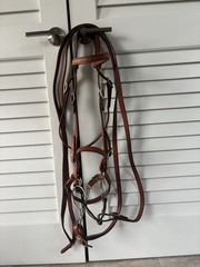 Tory Leather English Fox Hunt Over Sized Bridle W/ Wonder Bit ￼& Split Reins