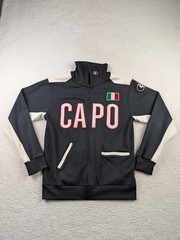 Capo Men’s Cycling Jacket Black L Long Sleeve Zip Solid Logo Zipper Activewear