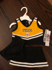 New 3 Piece Pittsburgh Steelers NFL Team Apparel Cheerleading Size 0/3 Months