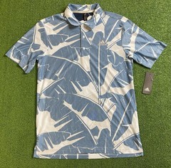 Adidas Polo Shirt Mens Small Golf Palm Leaf Mesh Collared 100% Polyester New NWT