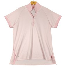 Adidas Golf Women XL Pink Short Sleeve Polo Shirt High Neck Activewear Top