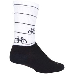 Socks – SockGuy – Cyclepath White L/XL 6″ Crew Cycling/Running NEW