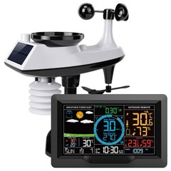 Wireless Weather Station with Outdoor Sensor, 10-in-1 Wind Speed and Rain Gauge,