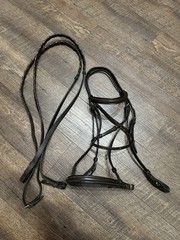Horse Tack – Horze Full Size English Hunt Snaffle Bridle & Laced Reins