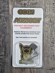 Odin Armory Sig Sauer P320 Thumb Rest Replace Factory Takedown Lever Silver