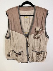 Camel Fish & Game Club Jacket Vintage Cigarettes Fishing Vest Linen Pockets OS