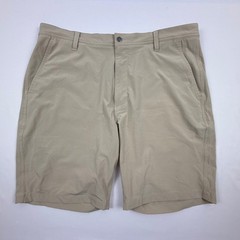 FootJoy Mens Performance Golf Shorts Khaki Tan Size 38 Stretch Wicking FJ Logo