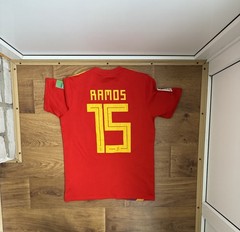 Spain Home Football Shirt Jersey 2018 2019 Sergio Ramos Adidas Size S