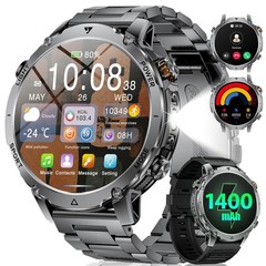 LIGE Military Smart Watch for Men, 1400mAh 60-Days Battery, 1.85″ HD Smartwat…