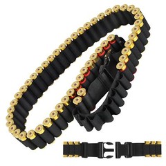 Tactical 50 Rounds Shotgun 12/20Gauge Shell Bandolier Ammo Belts Holder Hunting