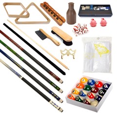 Pool Table – Premium Billiard Accessory Kit – Pool Cue Sticks Bridge Ball Sets