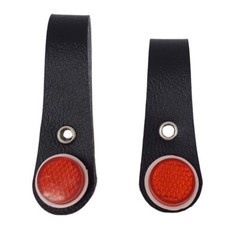 BICYCLE BIKE BLACK FAUX LEATHER HUB SHINER RED REFLECTORS
