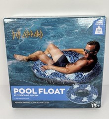 Def Leppard Inflatable Pool Float Tube Ring 45 in x 45 in, 198 lb Capacity