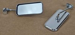 2 CHROME RECTANGLE BICYCLE MIRROR LOWRIDER CHOPPER CRUISER VINTAGE SCHWINN BIKE.