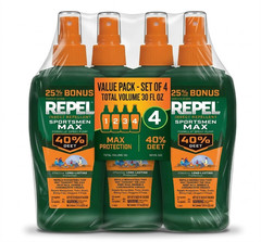 Repel Sportsmen Max Pump Spray Insect Repellent 7.5 ounce 4 Pack