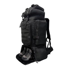 Tactical 80L Hiking Backpack with Dedicated Shoe Compartment – Large Capacity…