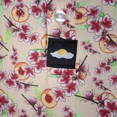Breakfast Ball Golf Polo Men’s Size XL Shirt Floral Peaches Short Sleeve Stretch