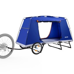 VEVOR Bike Camper Trailer Tent 300 lbs Folding Bicycle Wagon for 22-28 in Wheels