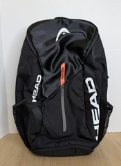 HEAD TOUR TEAM BACKPACK GEAR BAG BLACK ORANGE TENNIS BADMINTON PICKLEBALL