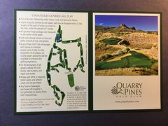 Quarry Pines Golf Club. Tucson, Arizona. Golf Scorecard