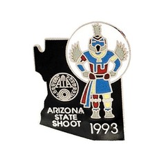1993 Arizona State Shoot ATA Trap Shooting Lapel Pin Native American Target