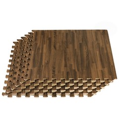 Forest Floor 3/8 Inch Thick Printed Foam Tiles, Wood Grain Interlocking Foam Flo