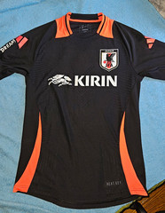 adidas Japan National Team JFA Soccer Jersey Black/Orange Short Sleeve M