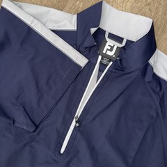 Footjoy Sport Half Zip Windshirt Jacket Men’s Medium Short Sleeve Navy Blue Grey