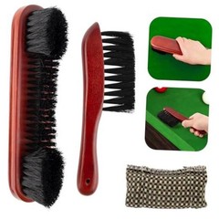 , Set of 3 Billiards Pool Table and Rail Brush with Billiard Cue 3 Pack Brown