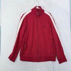 Polo Ralph Lauren Track Jacket Mens L Red Full Zip Sweatshirt